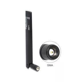   Delock LTE antenna SMA -0,8 ~ 3,0 dBi mindenirányú, flexibilis csatlakozóval, fekete (DL-88571)