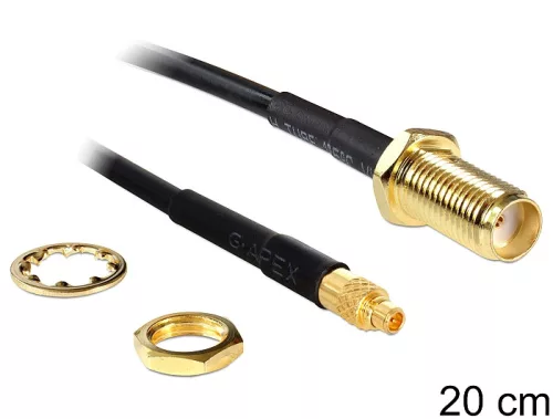 Delock SMA jack bulkhead > MMCX dugó, 200 mm (DL-88580)