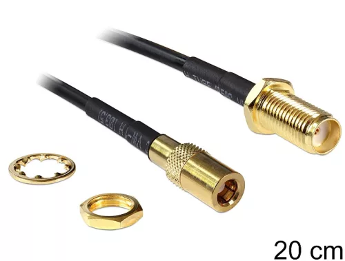 Delock SMA jack válaszfal > SMB jack, 200 mm (DL-88584)