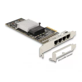   Delock PCI Express x4 kártya - 4 x RJ45 Gigabit LAN (DL-88606)