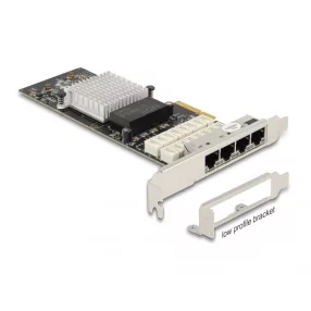   Delock PCI Express x4 Kártya - 4 x RJ45 Gigabit LAN porthoz Bypass (DL-88610)