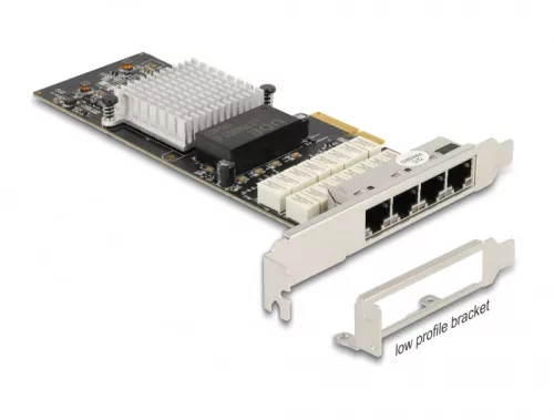 Delock PCI Express x4 Kártya - 4 x RJ45 Gigabit LAN porthoz Bypass (DL-88610)