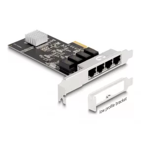   Delock PCI Express x4 kártya 4 x RJ45 Gigabit LAN RTL8111 (DL-88618)