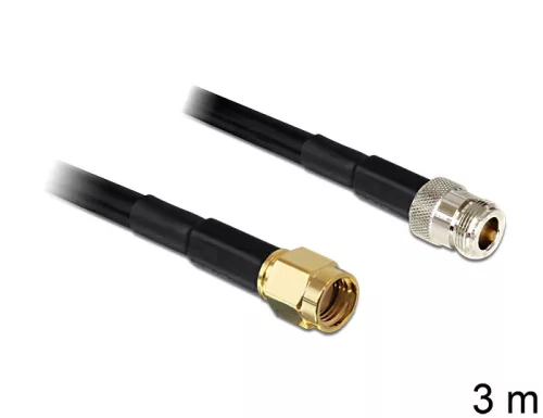 Delock RP-SMA dugó > N jack LMR195, 3 m (DL-88686)