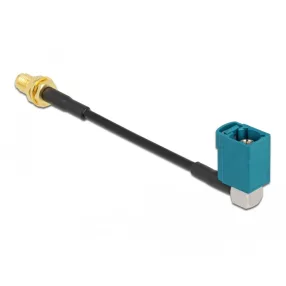  Delock Antennakábel FAKRA Z csatlakozó 90  és SMA csatlakozó válaszfal RG-174 10 cm-es csatlakozója (DL-88725)