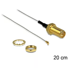   Delock antenna kábel RP-SMA jack bulkhead > MHF III/U.FL-LP-040 kompatibilis csatlakozó, 200 mm 0.81 (DL-88813)