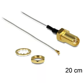   Delock antenna kábel SMA jack bulkhead > MHF IV/HSC MXHP32 kompatibilis csatlakozó, 200 mm 0.81 (DL-88814)
