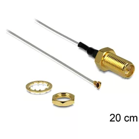   Delock antenna kábel RP-SMA jack bulkhead > MHF IV/HSC MXHP32 kompatibilis csatlakozó, 200 mm 0.81 (DL-88815)