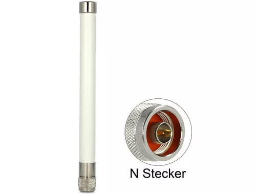 Delock WLAN 802.11 ac/a/b/g/n antenna, N-tip. csatlakozóval, 4.5~7 dBi, 220mm, gömbkarakterisztikájú (DL-88822)