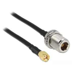   Delock Antenna kábel RP-SMA csatlakozó > N Jack Bulkhead, 1.5 m (DL-88845)