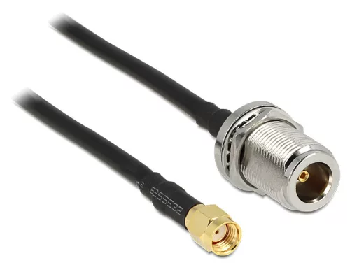 Delock Antenna kábel RP-SMA csatlakozó > N Jack Bulkhead, 1.5 m (DL-88845)