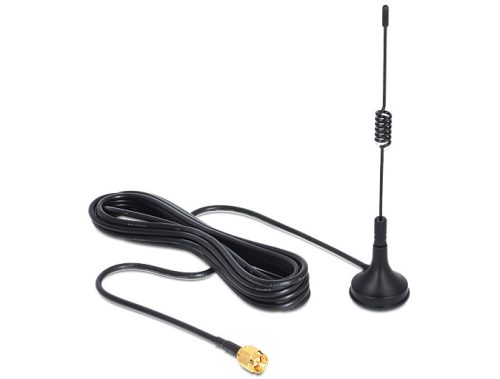 DELOCK ISM 433 MHz antenna SMA 3 dBi mindenirányú, mágneses talp - fekete