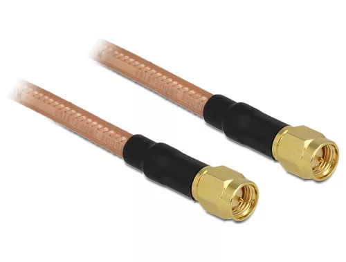 Delock antannakábel 2db SMA dugó csatlakozóval, alacsony veszteségű, RG-142, 400mm (DL-88894)