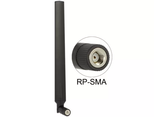 Delock gömbkarakterisztikájú WLAN antenna, RP-SMA csatlakozó, 4-7dBi, elfordítható kivitel, 802.11 (DL-88913)