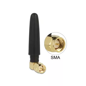   Delock gömbkarakterisztikájú ISM 433MHz antenna, SMA csatlakozó, 1dBi, fekete, rugalmas gumi (DL-88915)