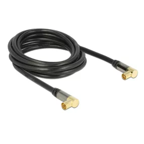   Delock Antennakábel IEC (koax)-dugó 90  > IEC (koax)-hüvely 90   RG-6/U 3 m fekete (DL-88916)