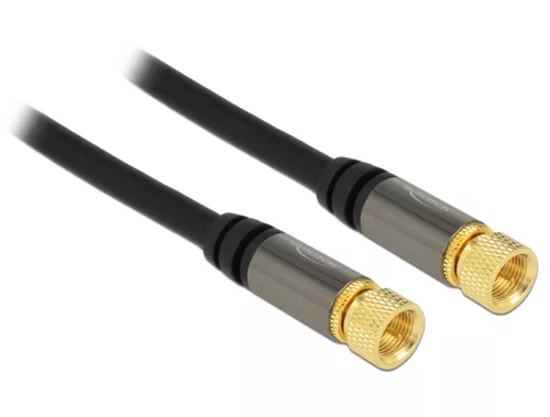 Delock Antennakábel F-csatlakozóval > F-csatlakozóval RG-6/U 1 m fekete (DL-88918)