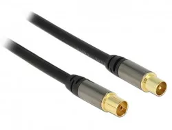 Delock antennakábel IEC (koax) dugó - IEC (koax) aljzat, RG6/U, 1m, fekete (DL-88922)