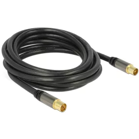   Delock Antennakábel IEC(koax)-dugó > IEC(koax)-hüvely RG-6/U 3 m fekete (DL-88924)