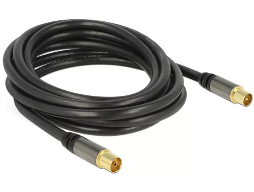 Delock Antennakábel IEC(koax)-dugó > IEC(koax)-hüvely RG-6/U 3 m fekete (DL-88924)