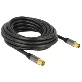   Delock Antennakábel IEC(koax)-dugó > IEC(koax)-hüvely RG-6/U 5 m fekete (DL-88925)