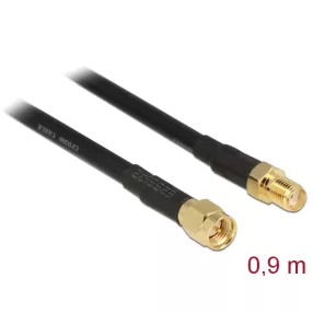   Delock Antennakábel SMA-dugó > SMA-hüvely CFD/RF200, 0,9 m, alacsony veszteség (DL-88930)