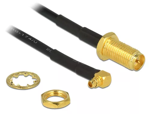 Delock Antennakábel RP-SMA Jack Bulkhead > MMCX 90  Plug 320 mm (DL-88936)