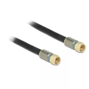   Delock Antennakábel F-csatlakozóval > F-csatlakozóval RG-6/U quad shield 10 m fekete Premium (DL-88950)