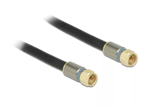 Delock Antennakábel F-csatlakozóval > F-csatlakozóval RG-6/U quad shield 10 m fekete Premium (DL-88950)