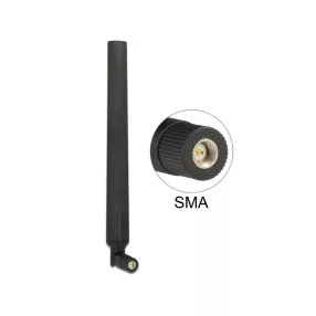   Delock LTE Antenna SMA 0 ~ 4 dBi mindenirányú Forgatható rugalmas csatlakozóval fekete (DL-88976)