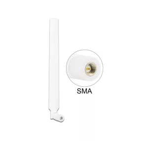   Delock LTE antenna SMA 0 ~ 4 dBi mindenirányú forgatható rugalmas csatlakozással fehér (DL-88977)