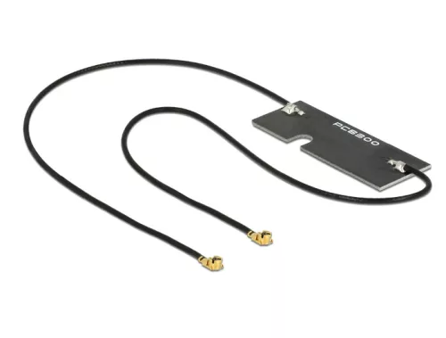 Delock Twin Antenna WLAN MHF/U.FL-LP-068 Compatible Plug 802.11 ac/a/h/b/g/n 3 ~ 5 dBi 2x 150 mm PCB (DL-88984)