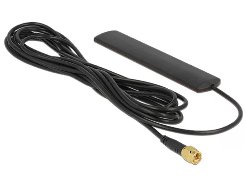 Delock LTE antenna SMA 3 dBi 3 dBi mindenirányú Fix Fekete Ragasztós szerelésű Fekete (DL-88987)