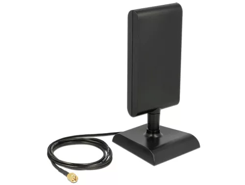 Delock LTE Antenna SMA sáv 1/3/7/20 2 ~ 4 dBi irányított SMA antenna közös állvánnyal Fekete (DL-88992)