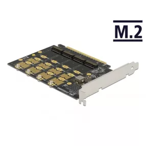   Delock PCI Express x16 kártya - 4 x belső NVMe M.2 Key M - elágazás (DL-89017)