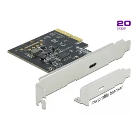   Delock PCI Express x4 Kártya - 1 x külső SuperSpeed USB 20 Gbps (USB 3.2 Gen 2x2) USB Type-C  hüvely (DL-89036)