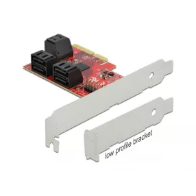   Delock 6 portos SATA PCI Express x4 Kártya - alacsony profilú formatényező (DL-89042)