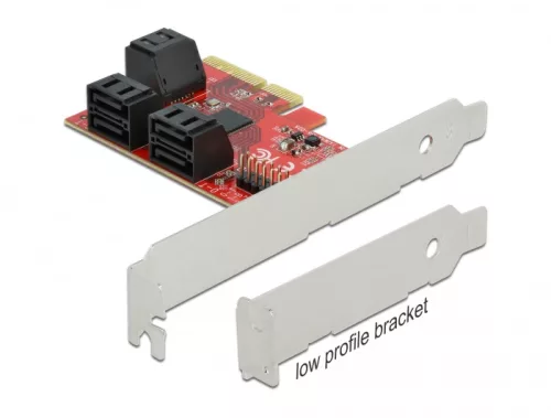Delock 6 portos SATA PCI Express x4 Kártya - alacsony profilú formatényező (DL-89042)