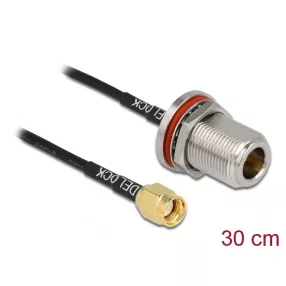   Delock Antennakábel RP-SMA-dugó - N-hüvely RG-174 30 cm (DL-89059)