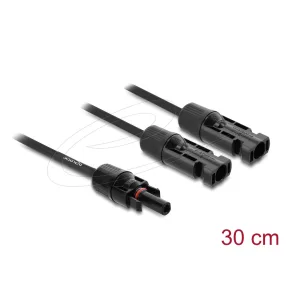   Delock DL4 szolár kábel elosztó 2 x apa - 1 x anya 30 cm fekete