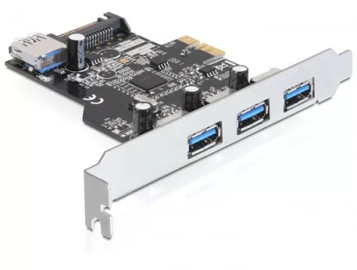 Delock PCI Express kártya > 3 x külső + 1 x belső USB 3.0 (DL-89301)
