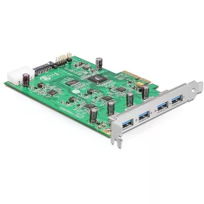   Delock PCI Express Card x4 > 4 x külső USB 3.0-A (négy csatornás) (DL-89325)