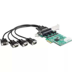   Delock PCI Express kártya > 4 x soros RS-232 nagy sebességű 921K tápfeszültséggel (DL-89335)