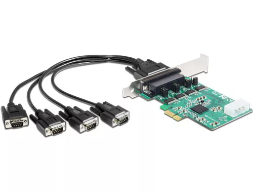 Delock PCI Express kártya > 4 x soros RS-232 nagy sebességű 921K tápfeszültséggel (DL-89335)