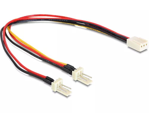 Delock kábel, Molex 3 pin anya > 2 x Molex 3 pin apa (ventillátor), 22 cm (DL-89343)