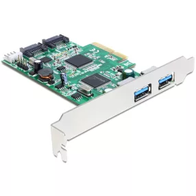   Delock PCI Express kártya > 2 x külső USB 3.0, 2 x belső SATA 6 Gb/s (DL-89359)