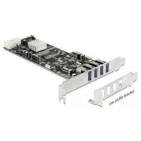   Delock PCI Express x4 Kártya > 4 x Külső USB 3.0 Quad Channel (DL-89365)
