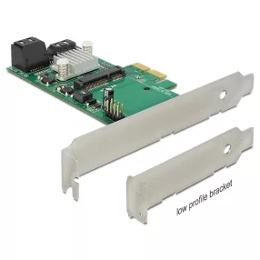   Delock PCI Express-kártya > Hibrid 3 x belső SATA 6 Gb/s + 1 x belső mSATA (DL-89371)