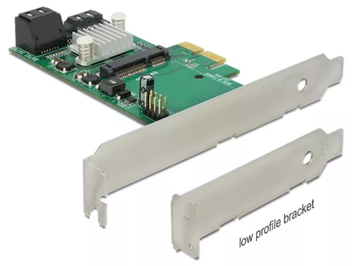 Delock PCI Express-kártya > Hibrid 3 x belső SATA 6 Gb/s + 1 x belső mSATA (DL-89371)