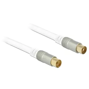   Delock Antennakábel IEC-dugó > IEC-hüvely RG-6/U quad shield 1 m fehér Premium (DL-89411)